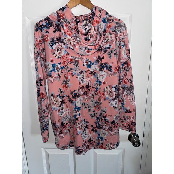 - LuLaRoe Amber Hoodie - size M pink floral - Picture 2 of 5